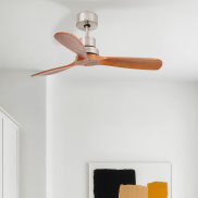 Faro Lantau S - ventilateur de plafond - Ø 107 cm - nickel mat et noyer