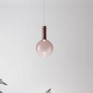 Nova Luce Nostos - lampe suspendue - Ø 25 x 170 cm - 6W dimmable LED inclus - brun et or