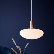 Nordlux Alton - lampe suspendue - Ø 35 x 330 cm - blanc opale et laiton ou noir