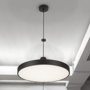 Nova Luce Perfect Profile - lampe suspendue - Ø 40 x 120 cm - 24W LED dimmable inclus - noir