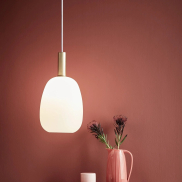 Nordlux Alton - lampe suspendue - Ø 23 x 343 cm - blanc opale et laiton ou noir