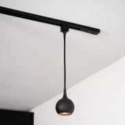 Lucide Track Favori Lampe suspendue - Ø 9 x 145 cm - Système de rail monophasé - Noir