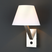 Maxlight Orlando - applique murale - Ø 22 x 30 cm - blanc et métal brossé