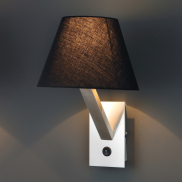 Maxlight Orlando - applique murale - Ø 22 x 30 cm - noir et métal brossé