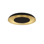 Nova Luce Epos - plafonnier - Ø 40 x 6 cm - 24W dimmable LED inclus - noir sablé et or brossé