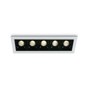 ONE Light Shop Square Boxes - spot encastré - 146 x 45 mm, 137 x 36 mm taille d'encastrement - 5 x 2W LED dimmable inclus - blanc