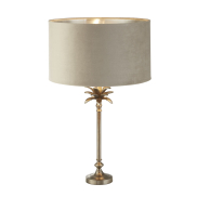 Searchlight Palm - lampe à poser - Ø 38 x 65 cm - nickel antique et taupe