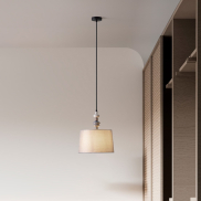 Nova Luce Damo - lampe suspendue - Ø 34 x 150 cm - noir mat, gris et brun