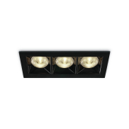 ONE Light Mirror Square Boxes - spot encastré - 130 x 54 mm, 124 x 45 mm taille d'encastrement - 12W LED inclus - noir