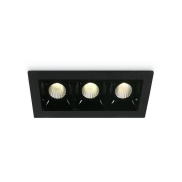 ONE Light Shop Square Boxes - spot encastré - 106 x 45 mm, 97 x 36 mm taille d'encastrement - 3 x 2W LED dimmable inclus - noir