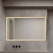 Nova Luce Ambor - miroir avec éclairage - 70 x 120 x 5,5 cm - 49W LED inclus - IP44 - Or anodisé