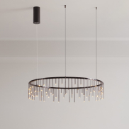 Nova Luce Stellar - lampe suspendue - Ø 80 x 150 cm - 31W dimmable LED inclus - noir chromé