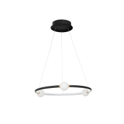 Nova Luce Celia - lampe suspendue avec télécommande - Ø 64 x 120 cm - 36W LED dimmable inclus - noir et opale
