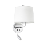 Faro Montreal - applique murale avec interrupteur - 21,5 x 19 x 39 cm - 3W LED inclus - blanc et chrome