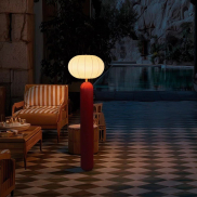 New Garden Rachel 145 - lampadaire rechargeable à énergie solaire et à batterie avec télécommande - Ø 36 x 143 cm - 5W LED inclus - IP65 - bordeaux - 3000K
