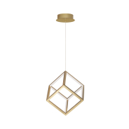 Nova Luce Gabbia - lampe suspendue - 25 x 25 x 190 cm - 45W LED dimmable inclus - or