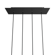 Creative Cables - Rose-One Rosace de plafond rectangulaire pour 4 points lumineux - 67,5 x 22,5 cm - noir