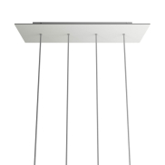 Creative Cables - Rose-One Rosace de plafond rectangulaire pour 4 points lumineux - 67,5 x 22,5 cm - blanc