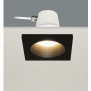 Artdelight Bados - spot encastrable 1L - 95 x 95 mm, Ø 84 mm encastrable - IP65 - noir