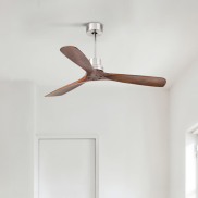 Faro Lantau L - ventilateur de plafond - Ø 132 cm - nickel mat et noyer