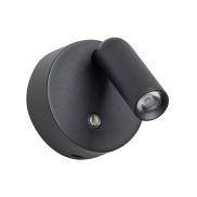 ETH Wispo - applique murale - rechargeable via câble USB - Ø 9,5 x 3 cm - LED dimmable 3W incluse - noir