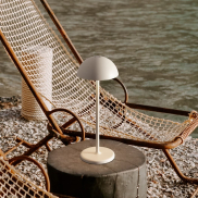 Nova Luce Rose - lampe de table rechargeable - Ø 11,5 x 32 cm - 2W dimmable LED inclus - IP54 - blanc sablé
