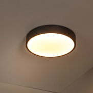 Lucide Unar - plafonnier - Ø 30 x 5 cm - 18W LED dimmable inclus - 3 step dimmer - noir