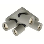 Artdelight Megano - spot en saillie 4L - 20 x 20 x 11,5 cm - gris soie