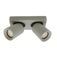 Artdelight Megano - spot en saillie 2L - 20 x 10 x 11,5 cm - gris soie