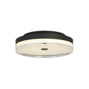 Searchlight Cyprus - plafonnier - Ø 30 x 11 cm - 21W LED dimmable inclus - noir et transparent