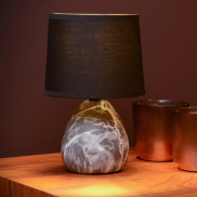 Lucide Marmo - lampe à poser - Ø 16 x 25,5 cm - noir