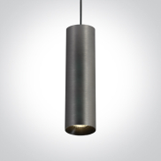ONE Light Cylinder - lampe suspendue - Ø 7,5 x 240 cm - gris métal