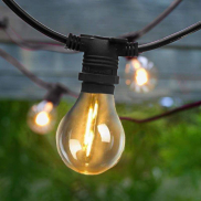 New Garden Allegra - guirlande lumineuse avec sources lumineuses remplaçables - guirlande de 8m dont 3,25m de cordon - 10 ampoules LED incluses - IP44 - noir