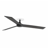Faro Rudder L - ventilateur de plafond avec rosace encastrée - Ø 132 cm - noir mat et noyer