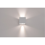 Century Italia Appalque - Applique d'extérieur avec 2 faisceaux lumineux réglables - 12 x 12 x 12 cm - 20W LED inclus - couleur de lumière réglable - IP65 - gris