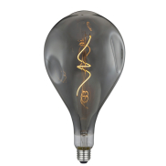 Daylight Italia Lampe LED bosselée - Ø 16,5 x 30 cm - E27 - 5W dimmable - 1800K - fumé