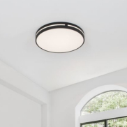 Nova Luce Wheel - plafonnier - Ø 45 x 6 cm - 30W LED inclus - noir sable
