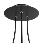 Creative Cables - Rose-One Rosace de plafond ronde pour 3 points lumineux en triangle - Ø 20 x 3,5 cm - noir