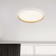 Nova Luce Vomos - plafonnier - Ø 60 x 7 cm - 55W dimmable LED inclus - blanc sablé et bois