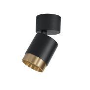 Nova Luce Spectre - spot en saillie - Ø 6,5 x 12 cm - 10W LED inclus - faisceau réglable - noir/doré