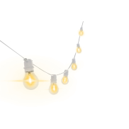 Century Italia Fiesta - Guirlande lumineuse de 8,5 m dont 3,34 m de câble - 10 x 6W LED inclus - IP44 - blanc