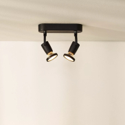 Lucide Jaster 2 - spot en saillie - 20 x 6 x 15,5 cm - 2 x 5W LED inclus - noir