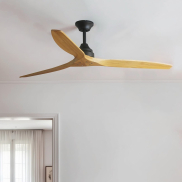 Faro Alo L - ventilateur de plafond - Ø 152 cm - noir mat et pin