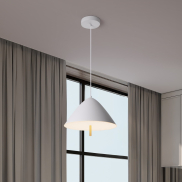 Nova Luce Oros - lampe suspendue - Ø 40 x 150 cm - 17W LED inclus - blanc sablé