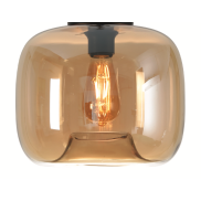 Artdelight Preston - abat-jour en verre - Ø 28 x 26 cm - ambre
