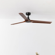 Faro Heywood L - ventilateur de plafond - Ø 132 cm - noir mat et noyer foncé