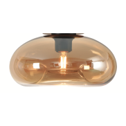 Artdelight Paradise - abat-jour en verre - Ø 28 x 14 cm - ambre