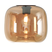 Artdelight Preston - abat-jour en verre - Ø 24 x 20 cm - ambre