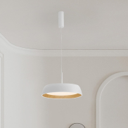 Nova Luce Sigi - lampe suspendue - Ø 45 x 180 cm - 40W dimmable LED inclus - blanc sablé et bois