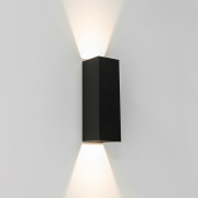 Artdelight Vegas - applique murale - 8 x 8 x 25 cm - 2 x 4W LED dimmable inclus - IP65 - noir